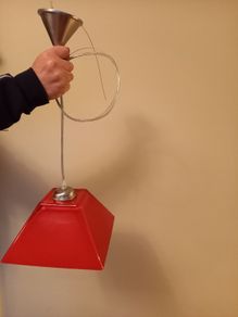 Red glass ceiling light pendant