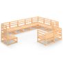 10 Piece Garden Lounge Set Solid Pinewood Image 5