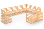 10 Piece Garden Lounge Set Solid Pinewood