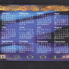 2001 Isle of Man UK5 2001 Calendar - Celtic Art (Siemens - S30 (Module 34)) Phone Card