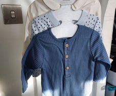 primark 3 pkt of long sleeve baby vests age 0 ro 3 months