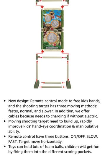Shooting Games for Kids Air Popper Guns with Moving Shooting Target, 2 Air Shooting Toy Guns 24 Soft Foam Balls