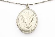 Vintage 925 Sterlinh Silver Photo Locket Necklace, Birmingham 1976