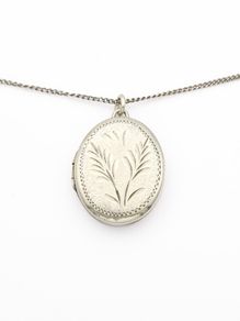 Vintage 925 Sterlinh Silver Photo Locket Necklace, Birmingham 1976