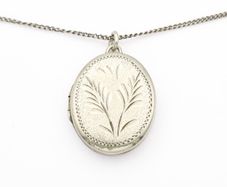 Vintage 925 Sterlinh Silver Photo Locket Necklace, Birmingham 1976