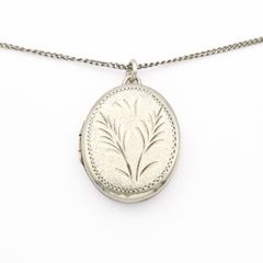 Vintage 925 Sterlinh Silver Photo Locket Necklace, Birmingham 1976