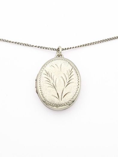 Vintage 925 Sterlinh Silver Photo Locket Necklace, Birmingham 1976