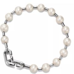 Tiffany & Co White Gold, Silver and Akoya Pearl Bracelet