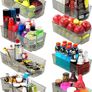 Premium Organiser Storage - Set of 8 Storage Bins (4 Large, 4 Small) Multipurpose Fridge, Pantry & Kitchen Storage, Organiser (MULTIPLE COLOURS) Image 3