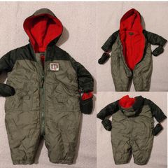 Waterproof Warm Fleece lined hooded Pram Suit wth mittens, all in one,