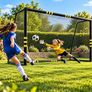 Football Goal 3m x 2m Heavy Duty Garden Soccer Goal with Steel Frame Net and Ground Pegs Image 3