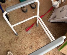 Adjustable toilet safety frame / surround rail in good used condition.