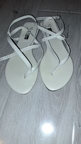 White Low Wrap Sandals