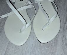 White Low Wrap Sandals