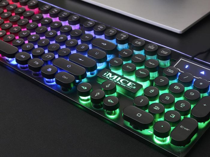 New iMICE AK-800 USB Wired LED Backlit Suspended Round Cap Gaming Keyboard.
