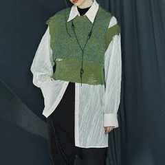 Designer Distressed Knit Vest