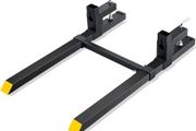 Pallet Forks, 907.2 kg Clamp on Pallet Forks, 109.2 cm Total Length Tractor Bucket Forks with Adjustable Stabilizer Bar, Heavy Duty Pallet Forks