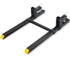 Pallet Forks, 907.2 kg Clamp on Pallet Forks, 109.2 cm Total Length Tractor Bucket Forks with Adjustable Stabilizer Bar, Heavy Duty Pallet Forks