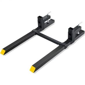 Pallet Forks, 907.2 kg Clamp on Pallet Forks, 109.2 cm Total Length Tractor Bucket Forks with Adjustable Stabilizer Bar, Heavy Duty Pallet Forks