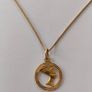 18 k / ct Gold Chain / Necklace with Pendant Queen Nefertiti Image 2