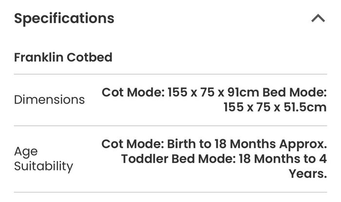 Mamas and Papas Franklin Cot-bed