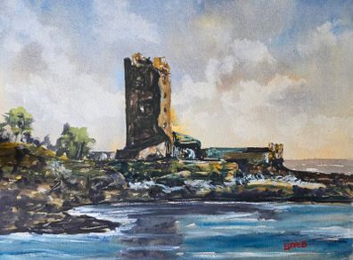 carrigaholt castle watercolour