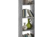 FMD Standing Shelf with 4 Compartments Concrete Grey
