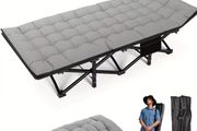 Heavy-Duty Folding Bed with Quilted Padded Top