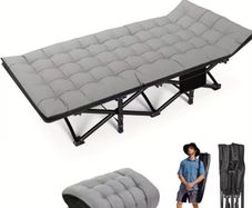 Heavy-Duty Folding Bed with Quilted Padded Top