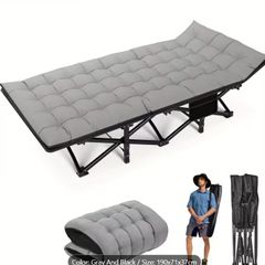 Heavy-Duty Folding Bed with Quilted Padded Top