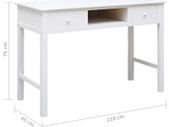 Writing Desk White 110x45x76 cm Wood