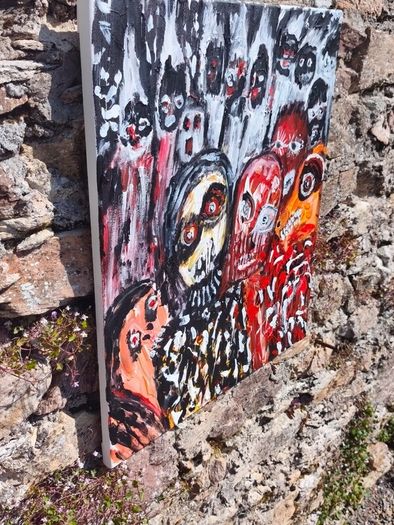 Original Acrylic Painting  Faces of War II