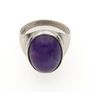 Vintage 925 Sterling Silver Ring & Amethyst Ring, Birmingham 1973 Image 3