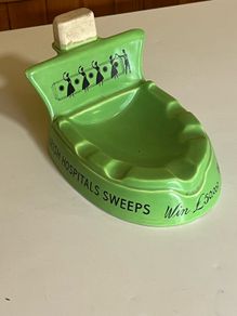 Very rare Irish sweepstakes glazed ash tray and match box holder