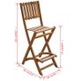 3 Piece Bistro Set Solid Acacia Wood Image 2