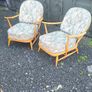 mid-century Ercol Windsor Model 203 lounge armchairs Image 8