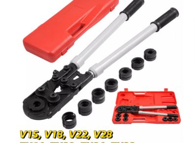 BRAND NEW Plumbing Pipe Crimping Tool Manual Scissor Type Crimper Pliers with 8 TH/V Jaws