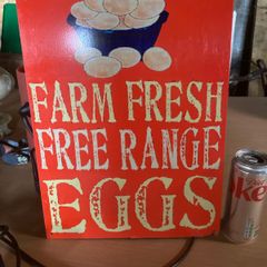 Fresh eggs metal sign