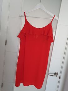PRIMARK red frill slip dress Sz 14 - Bnwt Rrp 16