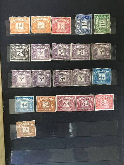Collection: Great Britain Small Stamp stockbook full of postage due labels both mint (some mounted some mint never hinged) and used. Catalogue certainly in the hundreds