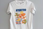 Pre Owned Dunnes Stores "Aperitivo" Italian Graphic T-Shirt