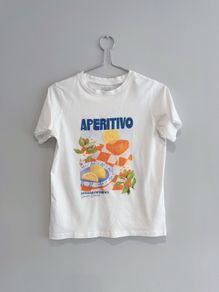 Pre Owned Dunnes Stores "Aperitivo" Italian Graphic T-Shirt