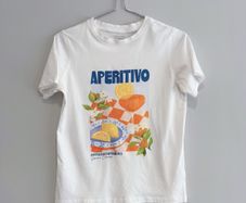 Pre Owned Dunnes Stores "Aperitivo" Italian Graphic T-Shirt