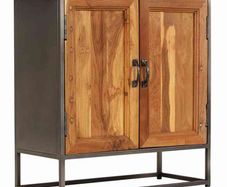 Sideboard Recycled Teak and Steel 65x30x70 cm