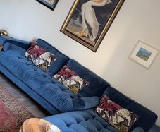 Navy Blue L-Shaped Sofa  Excellent Condition