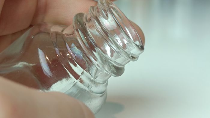 492 - Set of 7 Vintage Clear Glass Screw Cork Top Collectible Decorative Bottles