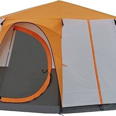 SALE Tent Octagon, 6 Man Festival Dome Tent, 6 Person Family Camping Tent with 360 Degree Panoramic View, Stable Steel Pole Construction, Sewn-in Groundsheet, 100 Percent