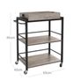 New Kitchen Trolley Serving Cart (Greige) - FREE P&P Image 3