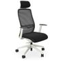 NV High Back Swivel Mesh Chair Lime White Frame with adjustable arms and headrest Image 6