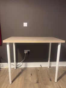 IKEA Home Office Set with Desk and Black Swirl Chair